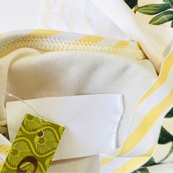 NWT New Gianni Bini Tropical Lemons Ruffled Bralette Bikini Swim Feminine L - Picture 10 of 12